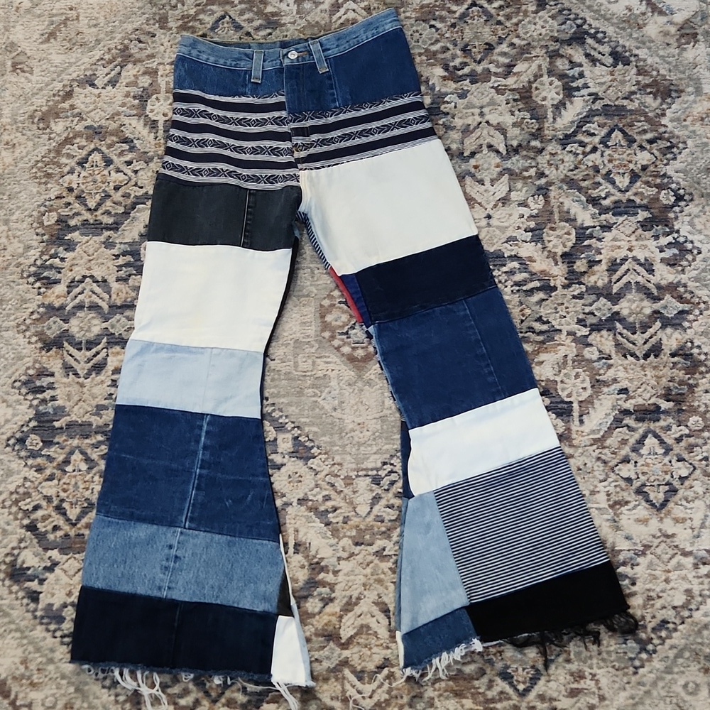 Patchwork Flare Jeans - Picture 1 of 6
